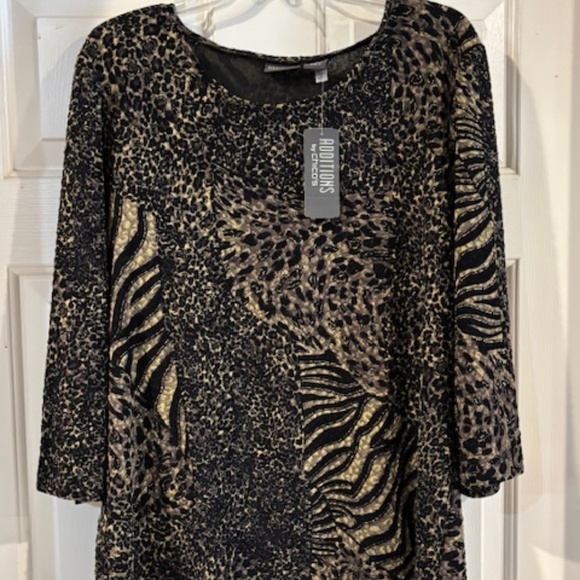 Chico Additions (NWT) Animal print top Size-3 (L/XL) - Picture 1 of 4